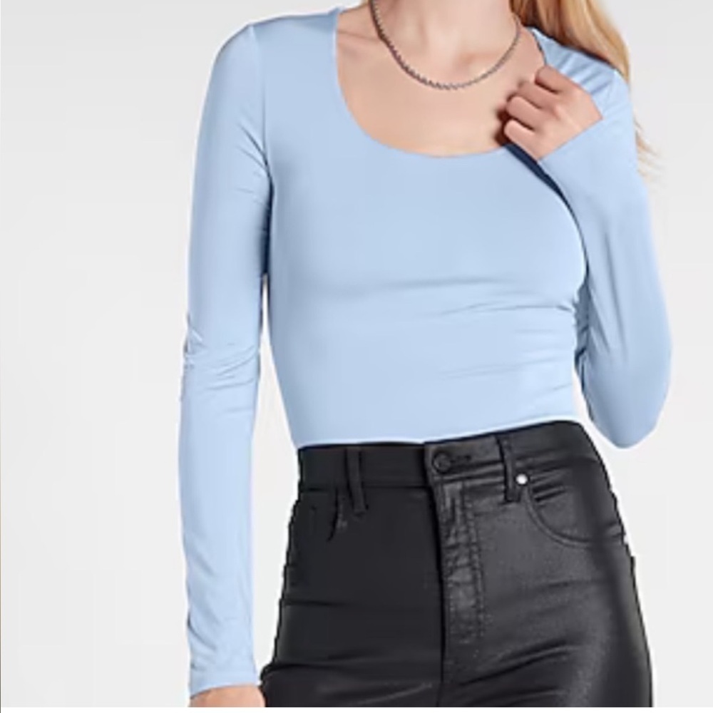 Express Brown Long Sleeve Bodysuit - Size XL